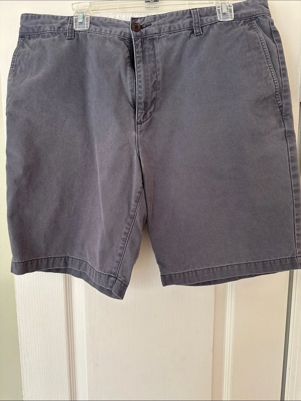 Dockers Men's Flat Front Chino Shorts in Charcoal Gray
